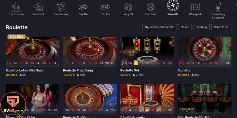 Tham gia đặt cược Roulette trực tiếp