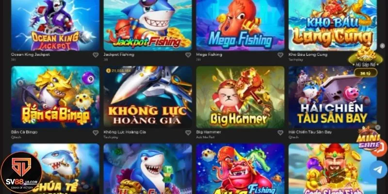 Kho game giải trí bắn cá được yêu thích nhất tại nhà cái SV88