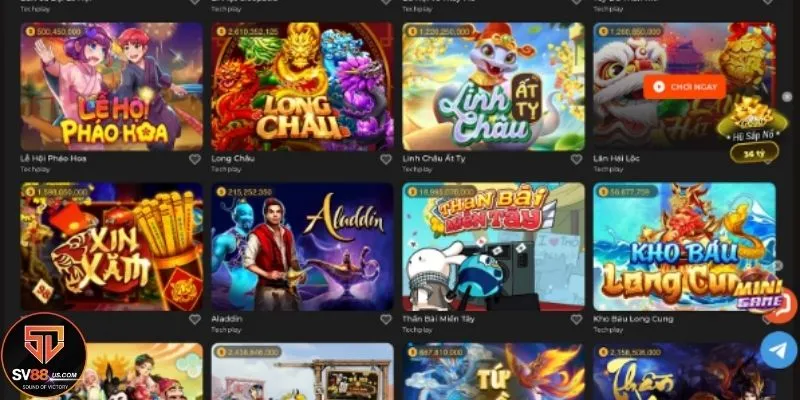 Kho game nổ hũ chơi tại SV88 rất đa dạng