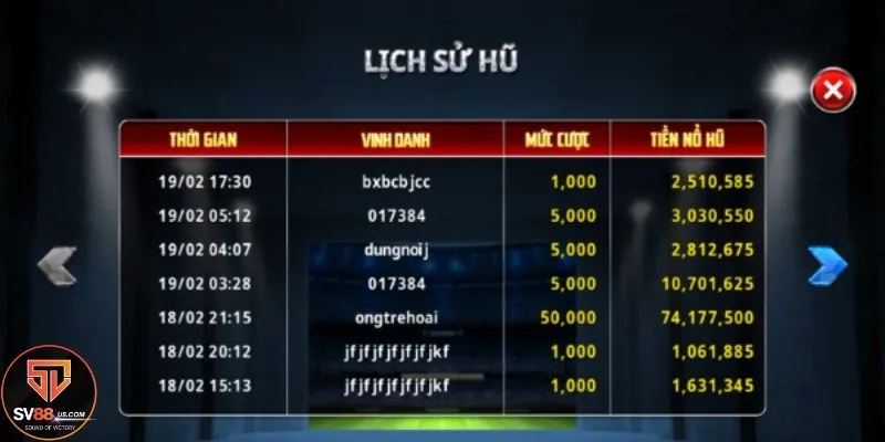 Nhận thưởng thưởng nổ hũ với cao trị hấp dẫn