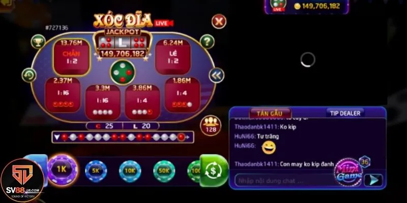 Thao tác chơi Xóc đĩa SV88 rất dễ thực hiện chơi 