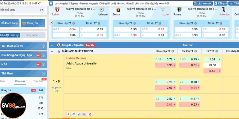 Nhiều tỷ lệ chấp được tung ra trước trận đấu